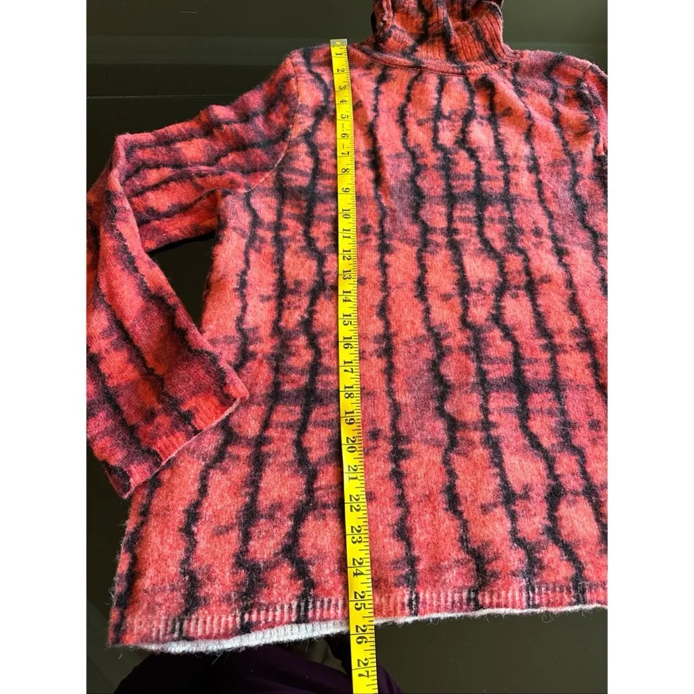 Zara Red and Black Tie Dye High Neck Sweater, NWT, L - Picture 10 of 16
